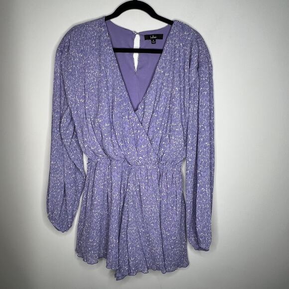 Lulus Weekend Charm Lilac Floral Romper Size M - Picture 2 of 8